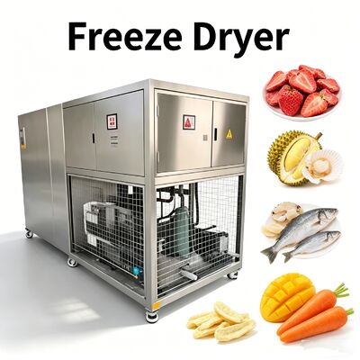 Vacuum Degree ≤10Pa Food Vacuum Freeze Dryer Featuring 100kg batch Capacity Designed for Large Scale Food Freeze Drying