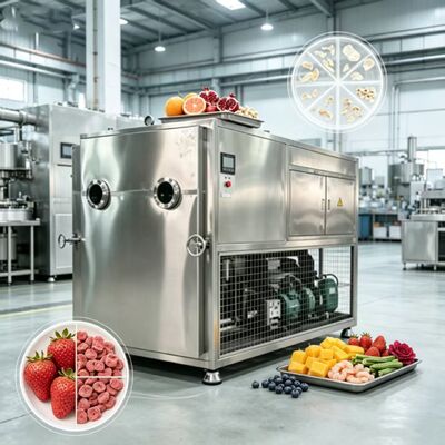 Vacuum limit less than or equal to 13Pa Vegetable Freeze Dryer offering Automatic Operation Mode and Air Cooling System ensuring Freeze Drying