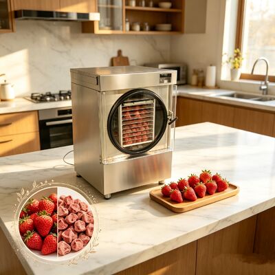 Voltage 220V1PH5060HZ small freeze dryer 110010001180mm suitable for freeze drying heat sensitive and delicate materials