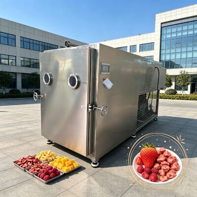100Kg batch Vegetable Freeze Dryer with Temperature Range minus 50 plus 50 degrees Celsius and Two stage Rotary Vane Vacuum Pump