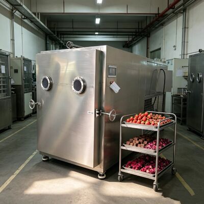 Electric Heating Silicon Vegetable Freeze Dryer Chamber Size 1800 1700 1300mm Overall Size 3800 1700 2000mm Designed for Freeze Drying Processes