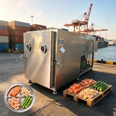 304 Stainless Steel Industrial Freeze Dryer with 100kg Batch Capacity and PLC Control System